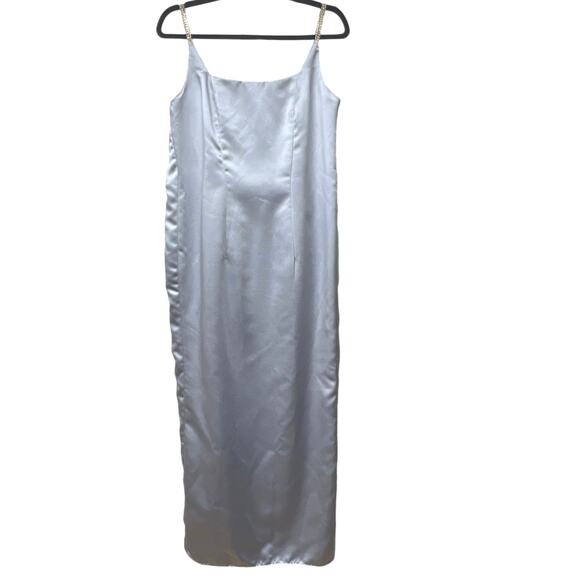 Vintage House of Bianchi Gown Special Occasion Long Dress Silver Gray Size 14 - Picture 1 of 6